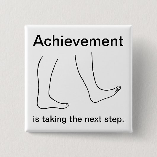 達成度は次のステップに進むボタン 缶バッジ (正面)