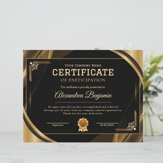 達成感謝証明書 (スタンド正面)