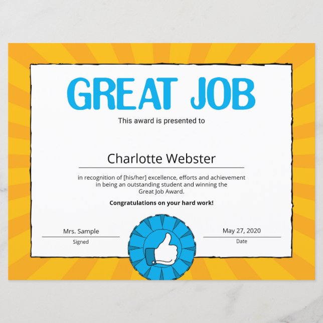 達成証明書ＰＤＦ　優秀な成績 (正面)