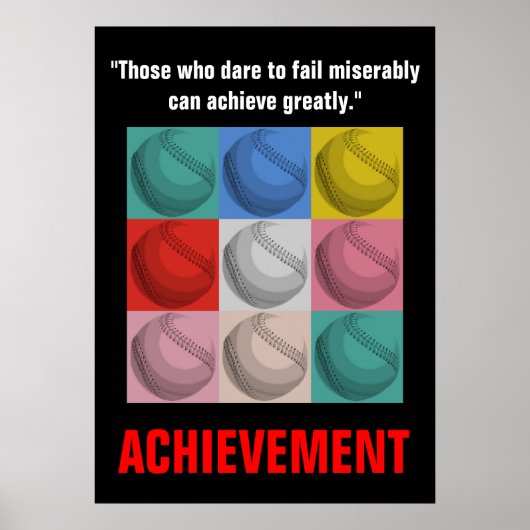 達成野球感動的やる気を起こさせる ポスター (正面)