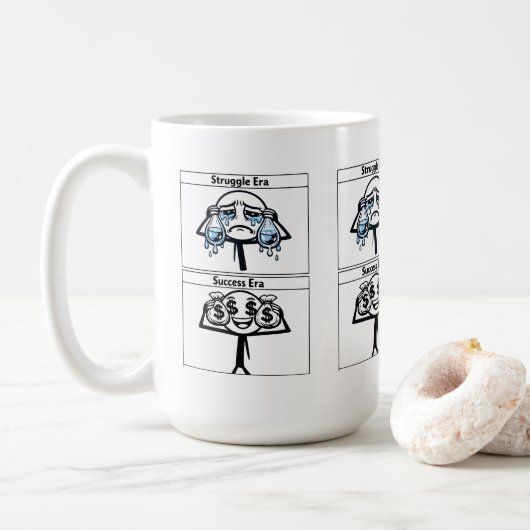 違いや闘争についての面白いデザインのTシャツ コーヒーマグカップ (ドーナツ)