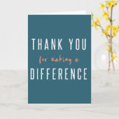 違いを作ってくれてありがとう |オレンジティール(緑がかった色) カード (黄色い花)