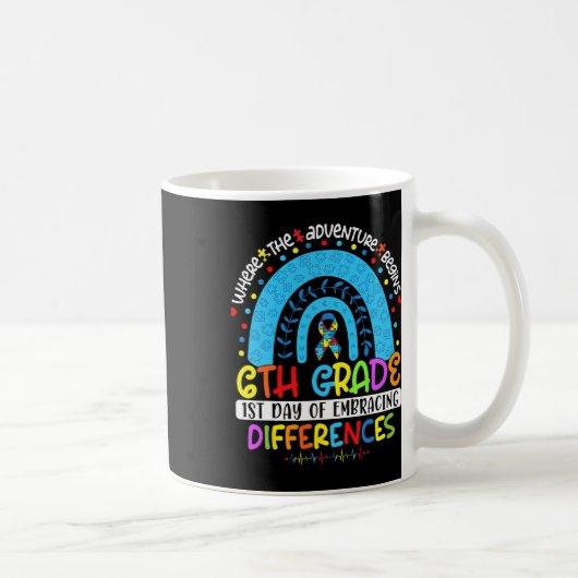 違いを受け入れる最初の日6年生の自閉症 コーヒーマグカップ (右)