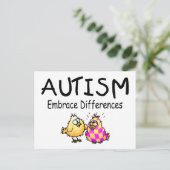 違いを受け入れる（ひよこ2個） ポストカード (スタンド正面)