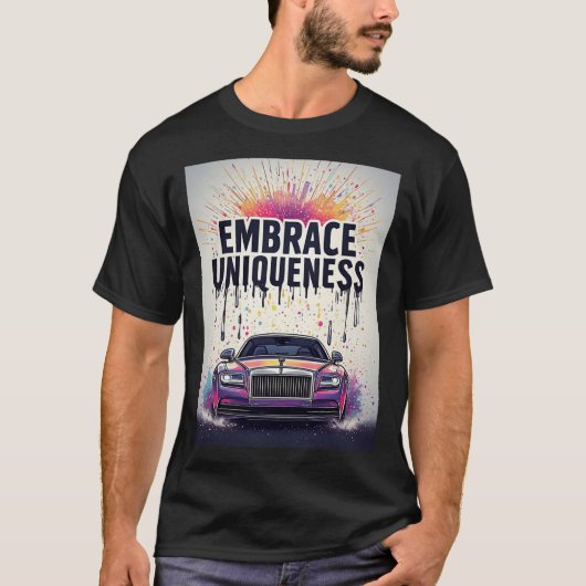 🏎️ 違いを楽しむラグジュアリーカーグラフィティアート Tシャツ (正面)
