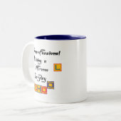 違いを生じる専門職補助員 ツートーンマグカップ (正面左)