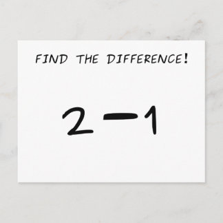 違いを見つけろ!2マイナス1 ポストカード