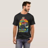 違いを認めよう 自閉症 恐竜 トラック 男の子 Tシャツ (正面フル)