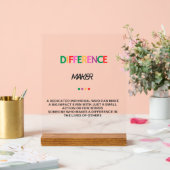 違いメーカー女性のためのギフト、ありがとうギフト アクリルサイン (ウェディング)