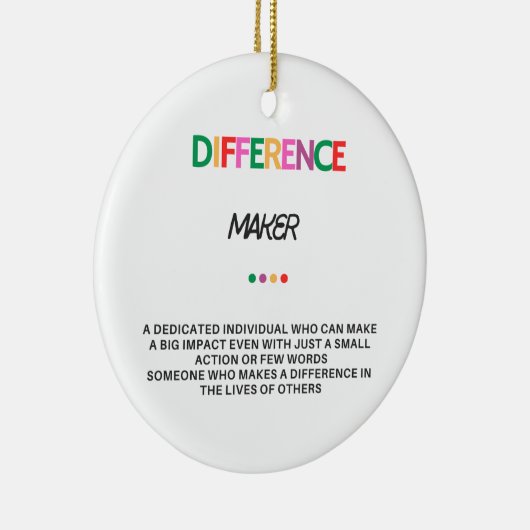 違いメーカー女性のためのギフト、ありがとうギフト セラミックオーナメント (右)