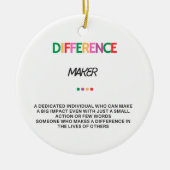 違いメーカー女性のためのギフト、ありがとうギフト セラミックオーナメント (正面)