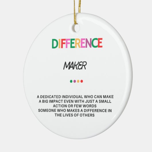 違いメーカー女性のためのギフト、ありがとうギフト セラミックオーナメント (左)