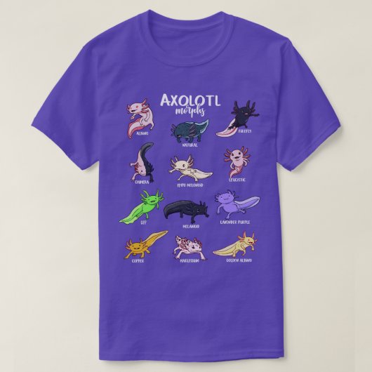 違うかわいいAxolotlタイプ Tシャツ (デザイン正面)