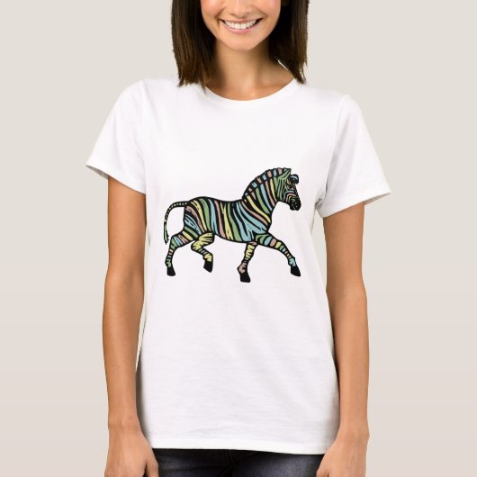 違うな色のシマウマ Tシャツ (正面)