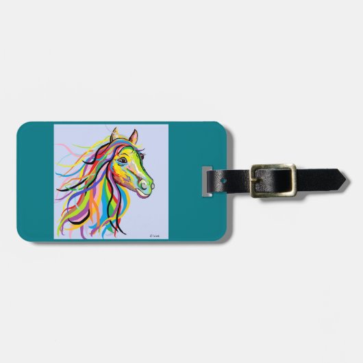 違うな色の馬 ラゲッジタグ (正面横)