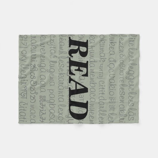 違うな言語毛布の"読書" フリースブランケット (正面(横))