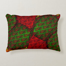 違うイメージモンタージュ，レンガ，赤，緑，黄 アクセントクッション