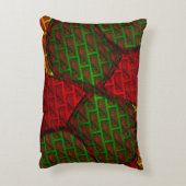 違うイメージモンタージュ，レンガ，赤，緑，黄 アクセントクッション (裏面(縦))