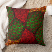 違うイメージモンタージュ，レンガ，赤，緑，黄 クッション (ブランケット)