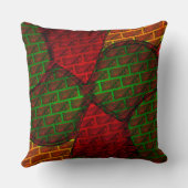 違うイメージモンタージュ，レンガ，赤，緑，黄 クッション (裏面)