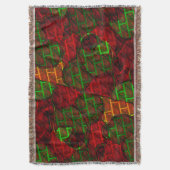 違うイメージモンタージュ，レンガ，赤，緑，黄 スローブランケット (正面縦)