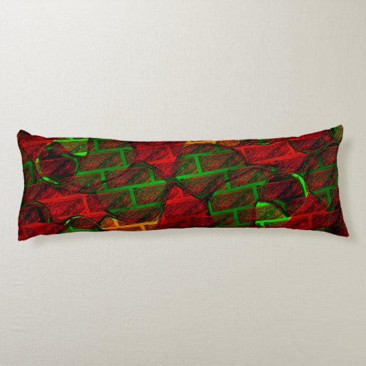 違うイメージモンタージュ，レンガ，赤，緑，黄 ボディピロー (裏面)