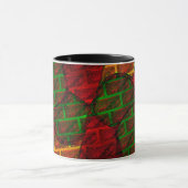違うイメージモンタージュ，レンガ，赤，緑，黄 マグカップ (中央)