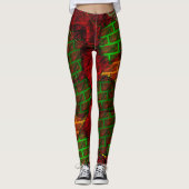 違うイメージモンタージュ，レンガ，赤，緑，黄 レギンス (正面)