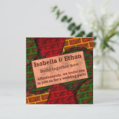 違うイメージモンタージュ，レンガ，赤，緑，黄 招待状 (スタンド正面)