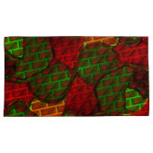 違うイメージモンタージュ，レンガ，赤，緑，黄 枕カバー (正面右)