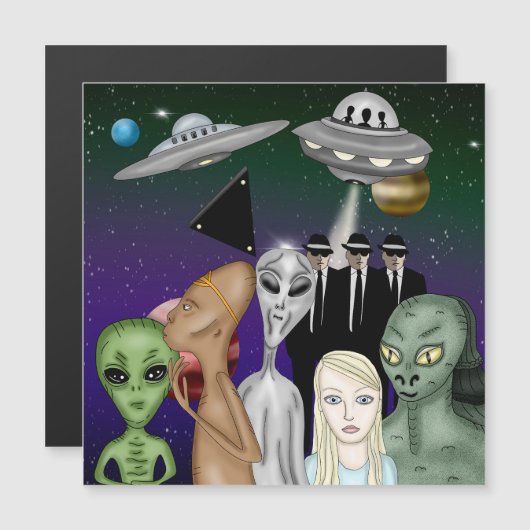 違うエイリアン種、UFO、惑星芸術作品 (正面/裏面)