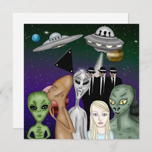 違うエイリアン種、UFO、惑星芸術作品 (正面/裏面)