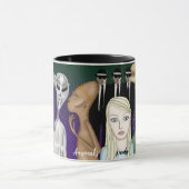 違うエイリアン種、UFO、惑星 マグカップ (中央)