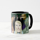 違うエイリアン種、UFO、惑星 マグカップ (正面右)