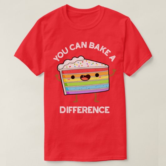 違うケーキのパンをおもしろい焼ける Tシャツ (デザイン正面)