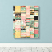 違うシェイプモダンカラフル包まれたアートカンバ キャンバスプリント (インサイチュ (ウッドフロア))