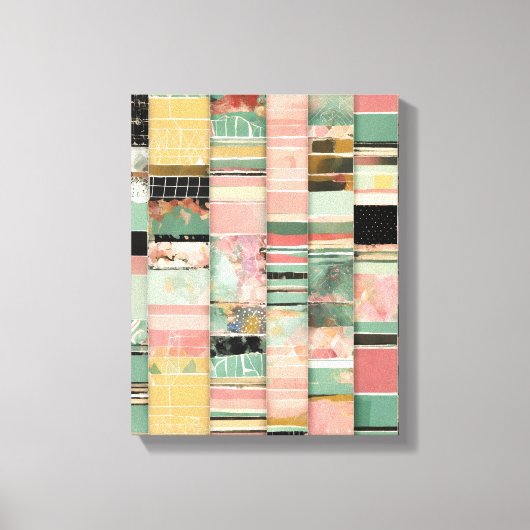 違うシェイプモダンカラフル包まれたアートカンバ キャンバスプリント (正面)