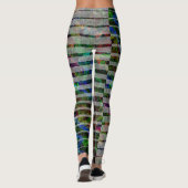 違うストライプカラフルの傷と線 レギンス (裏面)