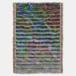 違うストライプ線とスクラッチの正方形 スローブランケット