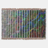 違うストライプ線とスクラッチの正方形 スローブランケット (正面)