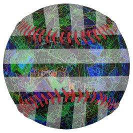 違うストライプ線とスクラッチの正方形 ソフトボール