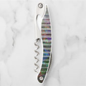 違うストライプ線とスクラッチの正方形 ソムリエナイフ (正面)