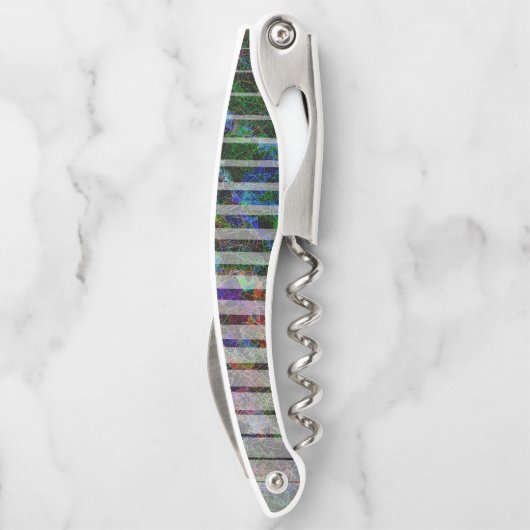 違うストライプ線とスクラッチの正方形 ソムリエナイフ (裏面)