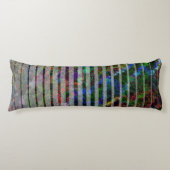 違うストライプ線とスクラッチの正方形 ボディピロー (正面)