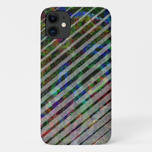 違うストライプ線とスクラッチの正方形 Case-Mate iPhoneケース (裏面)