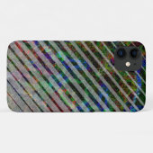 違うストライプ線とスクラッチの正方形 Case-Mate iPhoneケース (裏面(横))