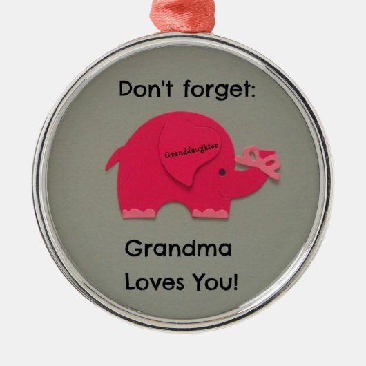 違う忘れよ:おばあちゃんが愛してる!孫娘 メタルオーナメント (正面)