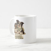 違う母から生まれた双子 面白い犬のデザイン コーヒーマグカップ (正面左)