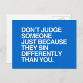 違う罪を犯すので人を判断してはいけない ポストカード (正面/裏面)