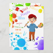 違う誕生日の招待状（男の子） 招待状 (正面/裏面)